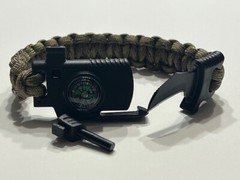 Tactical Paracord Bracelets with Knife/Flint Rod/Compass/Whistle (2-Pack) *USA*