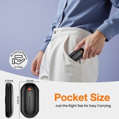 AI Hand Warmers Rechargeable 2 Pack, Smart Chips Electric Black