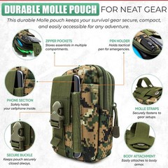 Survival Kit Emergency Supplies -67 Pcs, 14-in-1 Gear: Camo Green