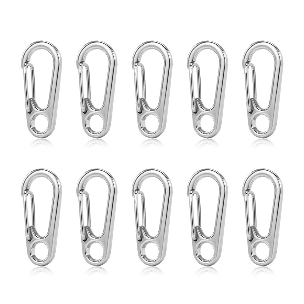 10Pcs Mini Paracord Carabiner Snap Spring Clips Hook Keyrings EDC Survival Tool