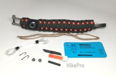 DLX 550 Paracord Survival Bracelet Fishing Band Kit +Fire Starter Knife Compass