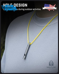 2 Pack TISUR Titanium Emergency Whistles with Paracord for Outdoor Survival