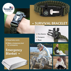 Gifts for Christmas Survival Kits for Men Dad Husband Him, 13 in 1 Survival Gear