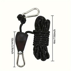 8pcs Tent Wind Rope Set with Metal Pulleys and Adjustable Hooks