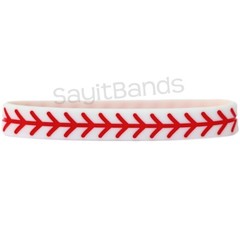 Set of BASEBALL Thread Silicone Wristbands – Wholesale Wrist Band Bracelet Lot