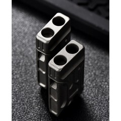 Titanium Alloy Dual Tube Whistle EDC Survival Tool High Decibel Outdoor Gear