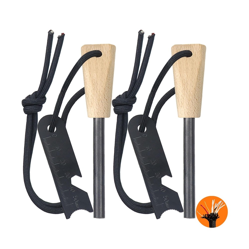 Fire Starter (2 Packs), All-Weather Magnesium Ferro Rod for Camping and Hikin…