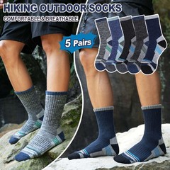 MOGGEI Merino Wool Hiking Socks for Men Large, Grey/Blue/Dark Blue/Black