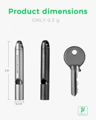 Titanium Survival Emergency Whistle,120-130dB,Rustproof, Durable | Saltwater &