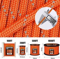 Reflective Paracord Rope 1000Ib – 100ft 4mm 12 Strand para Cords ⭐️⭐️⭐️⭐️⭐️