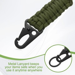Paracord Lanyard, 550 Heavy Duty Keychain Necklace Lanyard (Army Green)