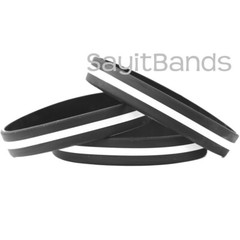 Set of CHILD Size Thin WHITE Line Emergency Medical Services Wristband Lot