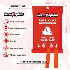 SecuCaptain Emergency Fire Blanket for Home and Kitchen – 4 Pack 40″x40″…