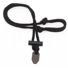 Outdoor Fire Starter Necklace – Emergency Survival Knot Paracord Black Striker