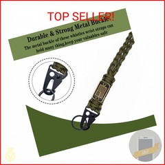Tragdro 2 Pcs Heavy Duty Braided Paracord Lanyard Keychain with USA Flag, Parach