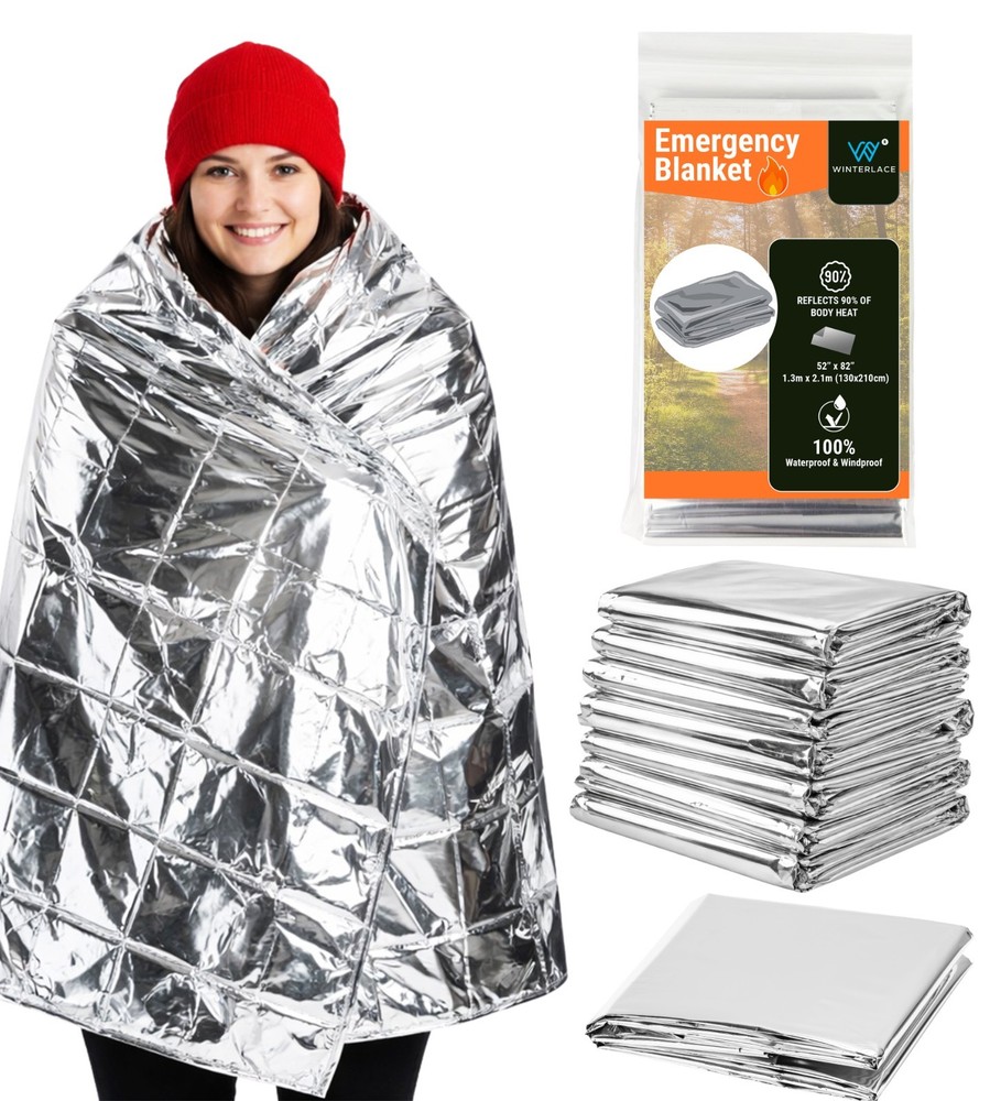 Emergency Blankets (52” x 82”) Thermal Mylar Survival Rescue Bulk Wholesale