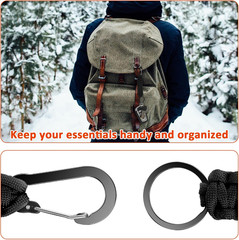 2Pcs Paracord Keychain for Men Women, Braided Key Chain with Clip Heavy Duty Key