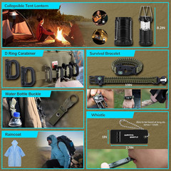 Survival Kit 251pcs Emergency Gear Supplies First Aid Kit for Camping Hiking