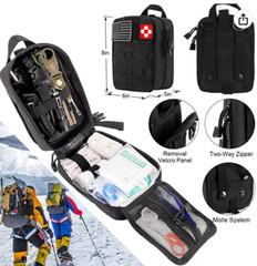 Emergency Survival Kit First Aid Kit, 121Pc Tactical Gear Camping Gear Emergency