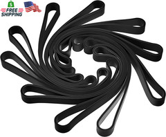 Fabbay 10 Pcs Large Heavy Duty Silicone Rubber Bands 8 Inch Thick Black Rubber B