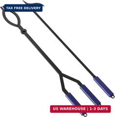 40″ Fire Log Tongs Firewood Grabber and Fire Poker Set,Large Fire Pit Tool Outdo