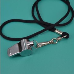 Metal Referee Whistle for Sports Training Emergencies Free Black Lanyard