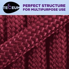 Teceum Paracord Type Iii 550 Burgundi 200 Ft 4Mm Tactical Rope Mil-Spec Outdoor
