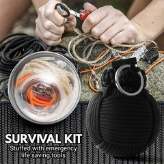 Paracord Grenade Survival Kit 48 Tools Emergency Camping Hiking Climbing Supply