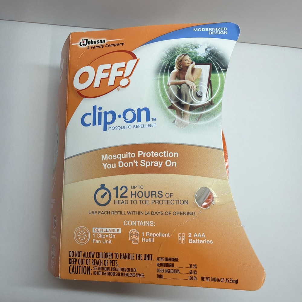 OFF! Clip-On Mosquito Repellent Fan Unit with 1 Refill, 12 Hours Protection