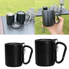 Travel Coffee Cup Outdoor Carabiner Hook Handle Mug for Hiking Camping Traveling