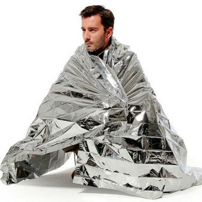 2pcs Outdoor Emergency Survival Foil Thermal First Aid Rescue Blanket Waterproof