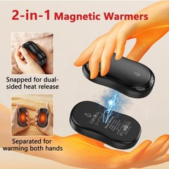 2 Pack Hand Warmers Rechargeable Electric Portable 2 in 1 Black