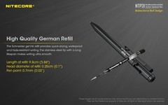 NITECORE NTP31 Pen Bolt Action Aluminum Alloy Tactical W/ Tungsten Glass Breaker