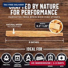 10lb Fatwood Fire Starter Sticks | 100% Natural Fire Starters for Campfires, Fir