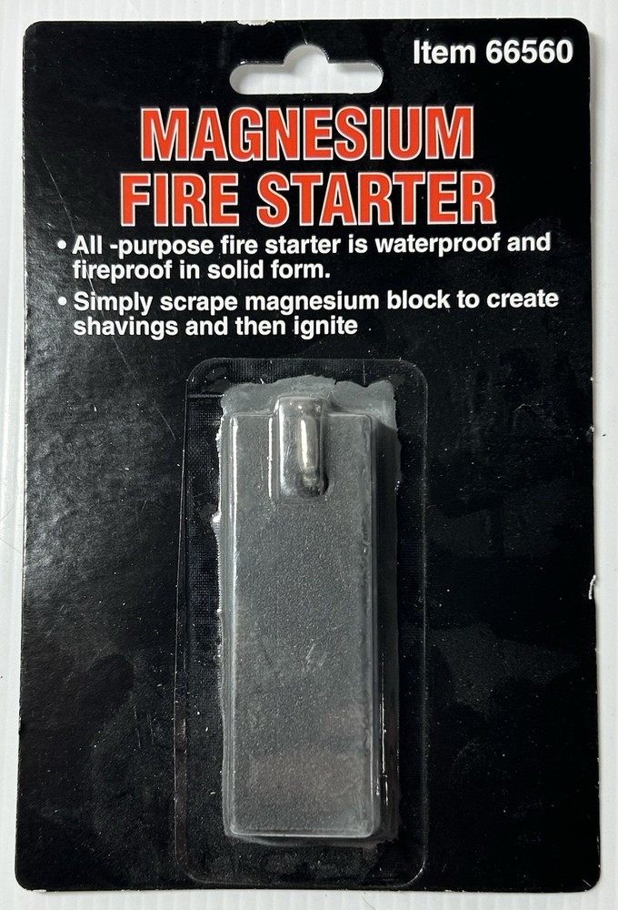 Magnesium Fire Starter Flint & Striker Knife Camping Survival Prepping Bushcraft
