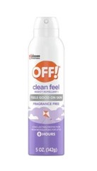 OFF! Clean Feel Insect/Mosquito Repellant Spray, 5 Oz. Can, Lasts Up To 8 Hours