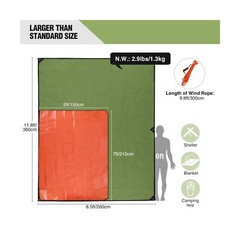 RedSwing Heavy Duty Survival Blanket, Waterproof Emergency Thermal Tarp, Mult…