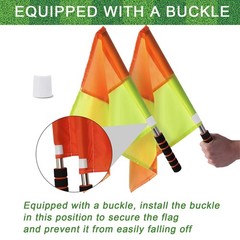 Soccer Referee Kit 2 Pcs Checkered Linesman Soccere Flags, Red Yellow Ref Cards