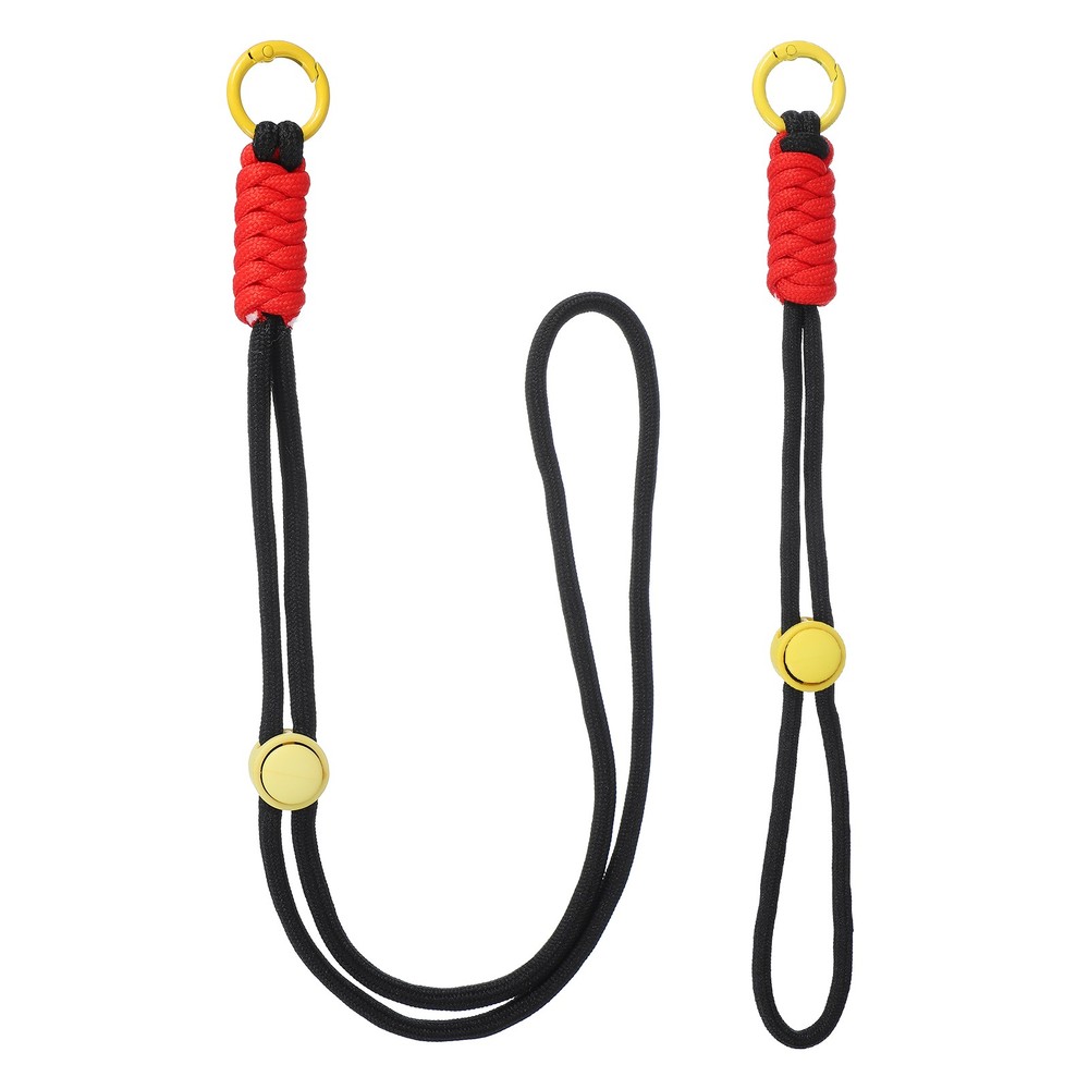 1Set Heavy Duty Paracord Keychain Lanyard for Keys , Black/Yellow/Red