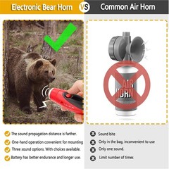 120dB Electronic Bear Horn to Scare Bears- Loud Air Horn for Safety Hiking Ca…