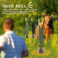 3pcs Bear Bell with 3pcs Whistle Aluminum Bear Bells for Hiking and Emergency