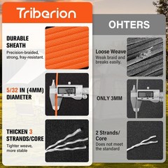 Paracord Rope 550 Lb – 100ft 5/32″ Parachute Cord 4mm 7-strand Para Cord – Heavy