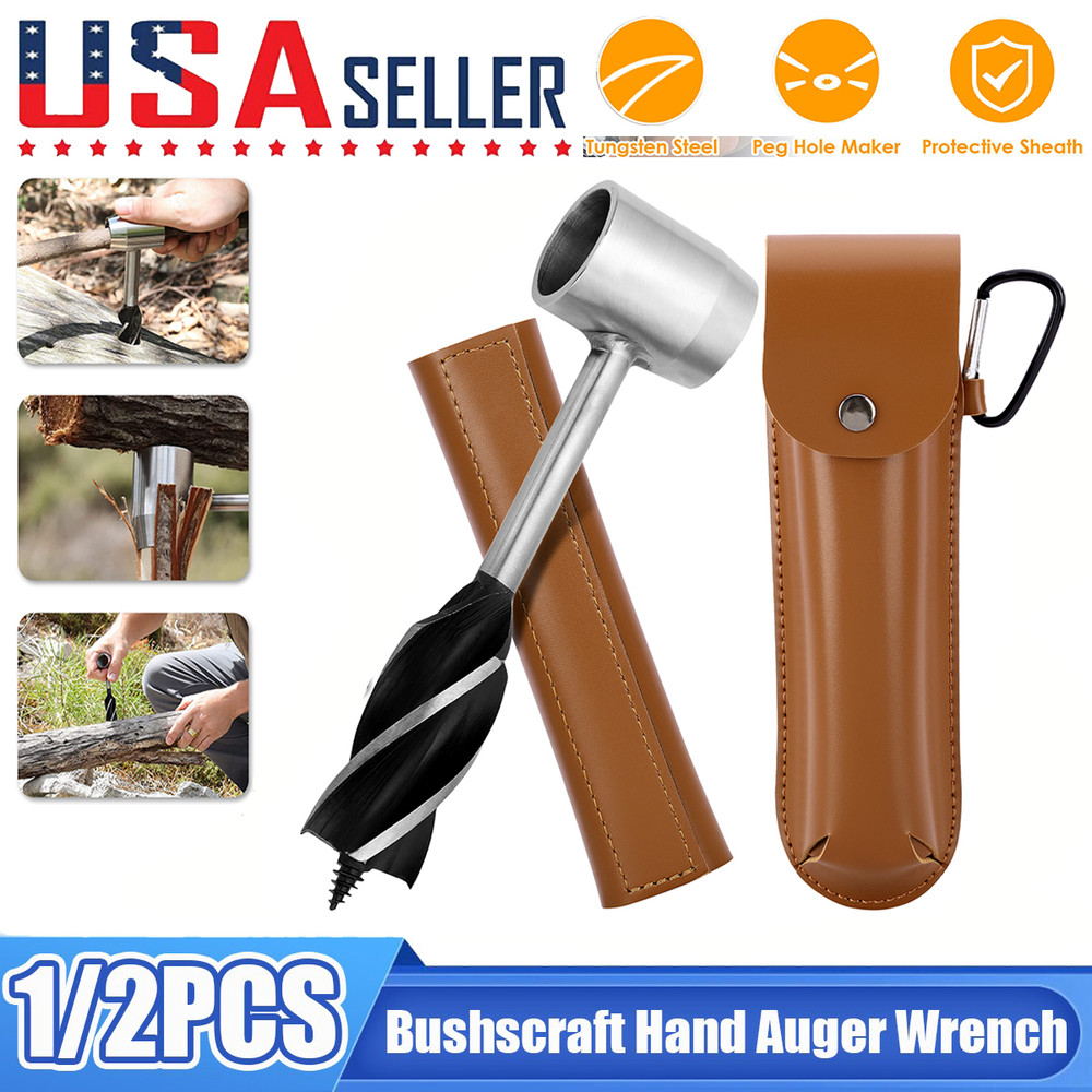 Outdoor Survival Tool Wood Drill Manual Hand Auger Wrench for Bushcraft Settlers