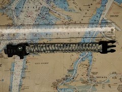 PARACORD SURVIVAL BRACELET, COMPASS, FLINT, WHISTLE CAMPING GEAR, 8″