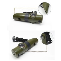 Multifunctional 7 in 1 Camping Hiking Outdoor Whistle with Compass Magnifier …