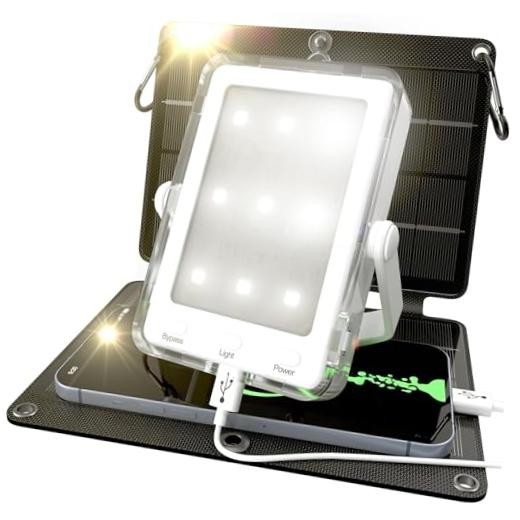 3-in-1 Solar Survival Kit, Emergency Flashlight with 5000mAh USB-C Power Bank