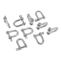 10Pcs M8 D Shape Shackle for Mounting Ropes Cables Straps Chains Trailers DIY