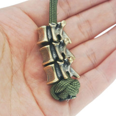 Retro Brass Vertebra Paracord Beads,Antique EDC Charms Pendant for Knife Lanyard