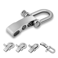 Paracord Bracelet Shackle Buckle, Metal Survival Bracelet Bow Anchor + Silver