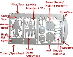 2 Fishing Hiking Hunting Bushcraft Survival Card Tool 22-1